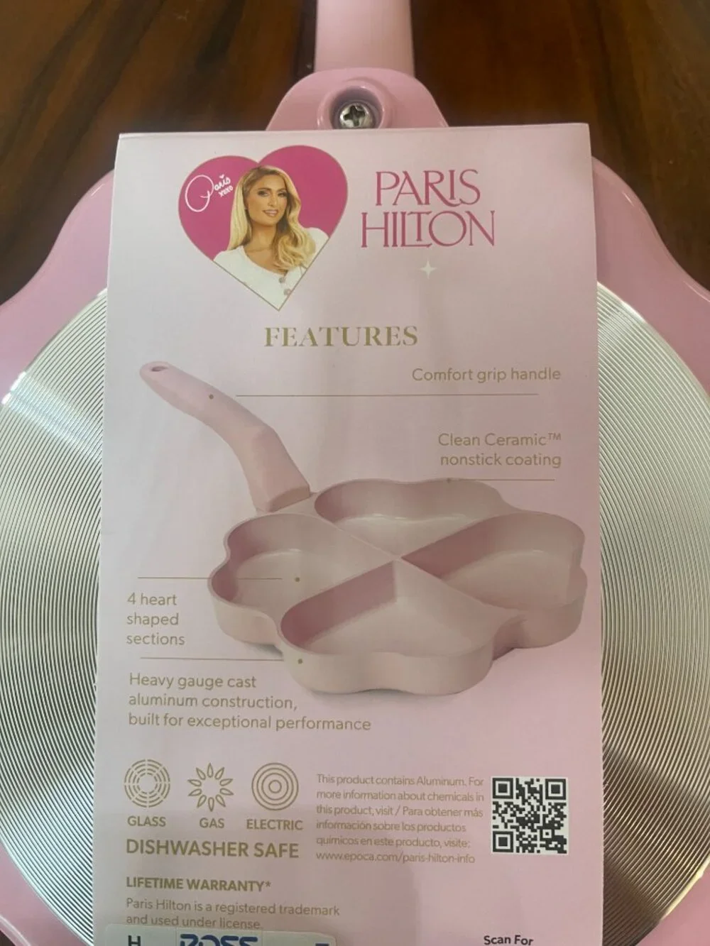 Paris Hilton Light Pink Heart Fry Pan 8” Aesthetic Kitchen